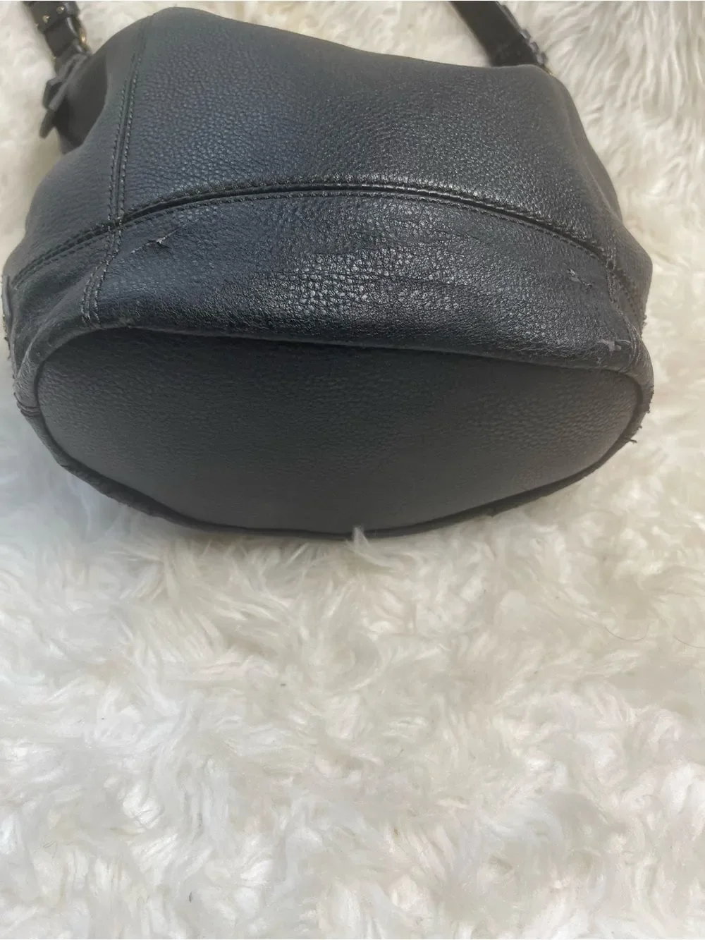 The Sack leather Black  Hobo Bucket style Shoulder Bag.